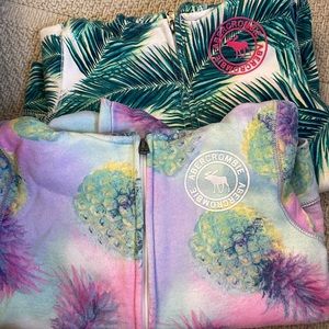 2 Abercrombie zippered hoodies sz 9/10
